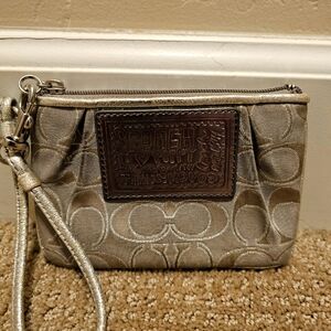 Coach Silver Poppy Wristlet